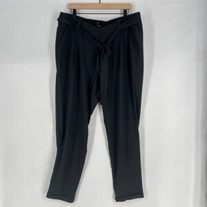 Torrid Studio Pant Womens 2X Black Crepe Stretch 4 Tie Front Classic Tapered Leg